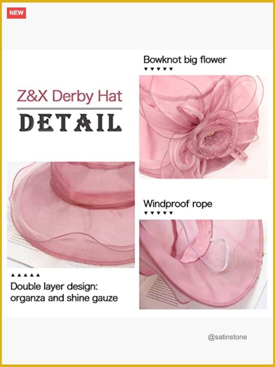 Organza Fascinator Derby Church Hats for Women Tea Party Sun Hat main image 5